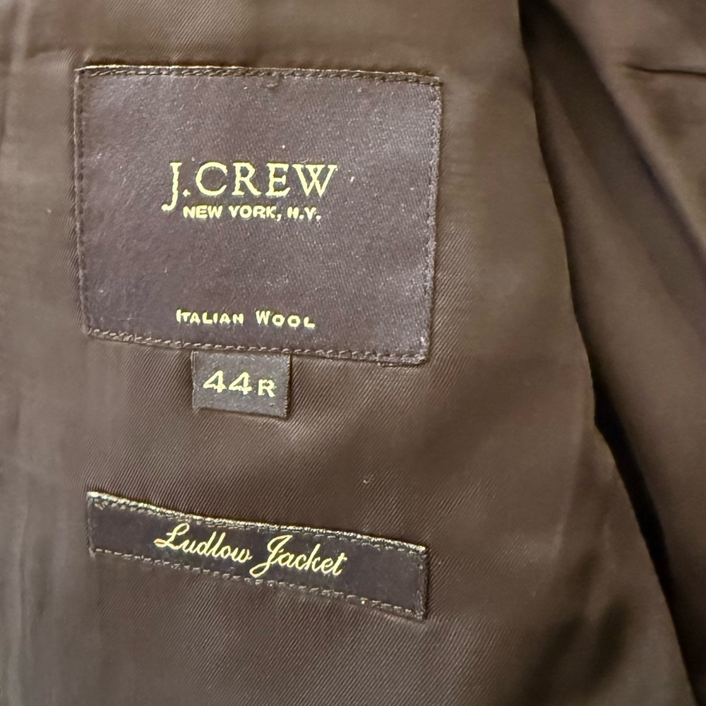 J. Crew Ludlow Italian Worsted Wool Sports Coat Blazer Charcoal Men’s Size 44 - Picture 6 of 10